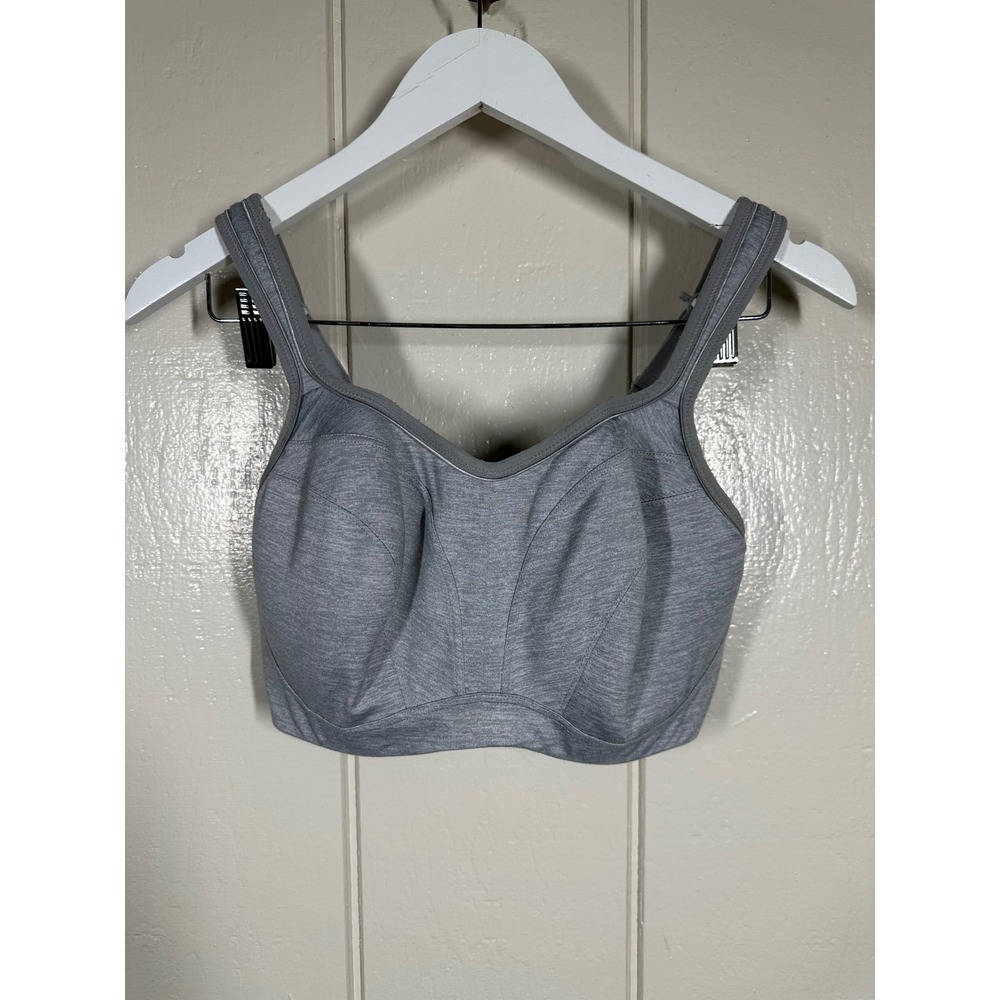 Panache Sports Bra Women 36F Grey Underwired High Impact 5021 Activewear